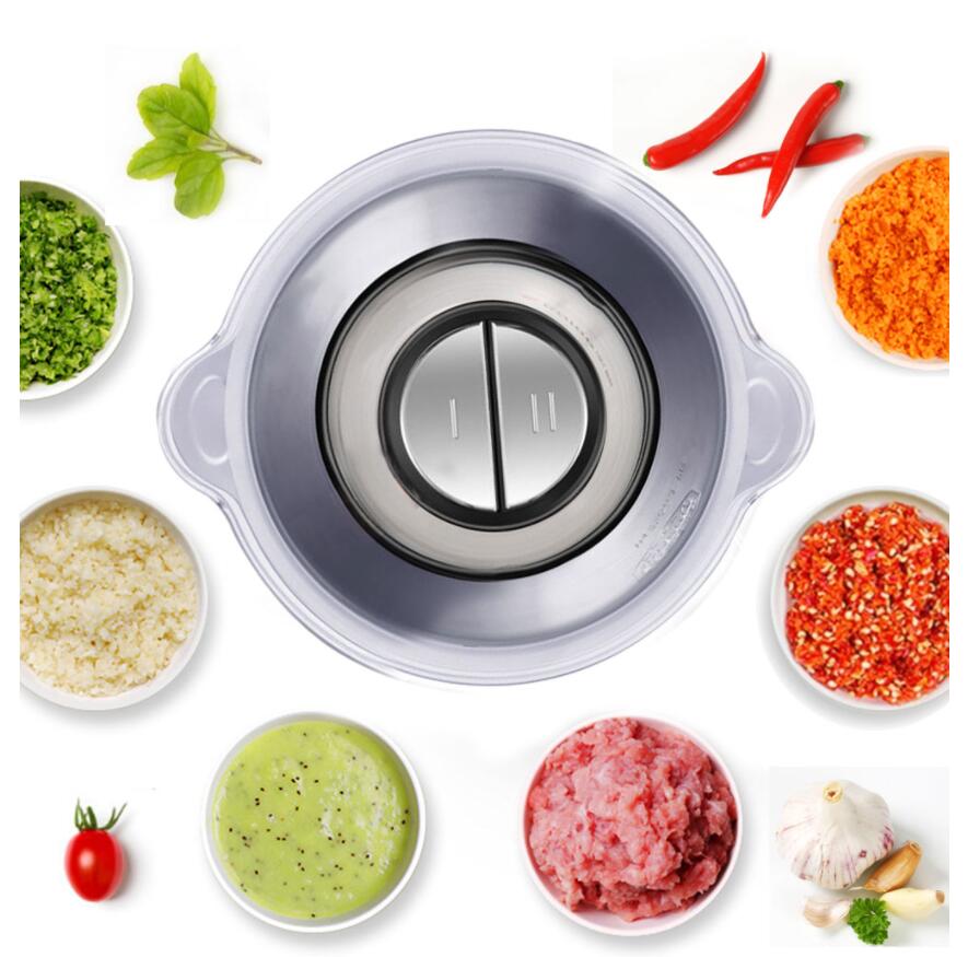 2 Speeds 300W Stainless steel 3L Capacity Electric Chopper Meat Grinder Mincer Food Processor Slicer
