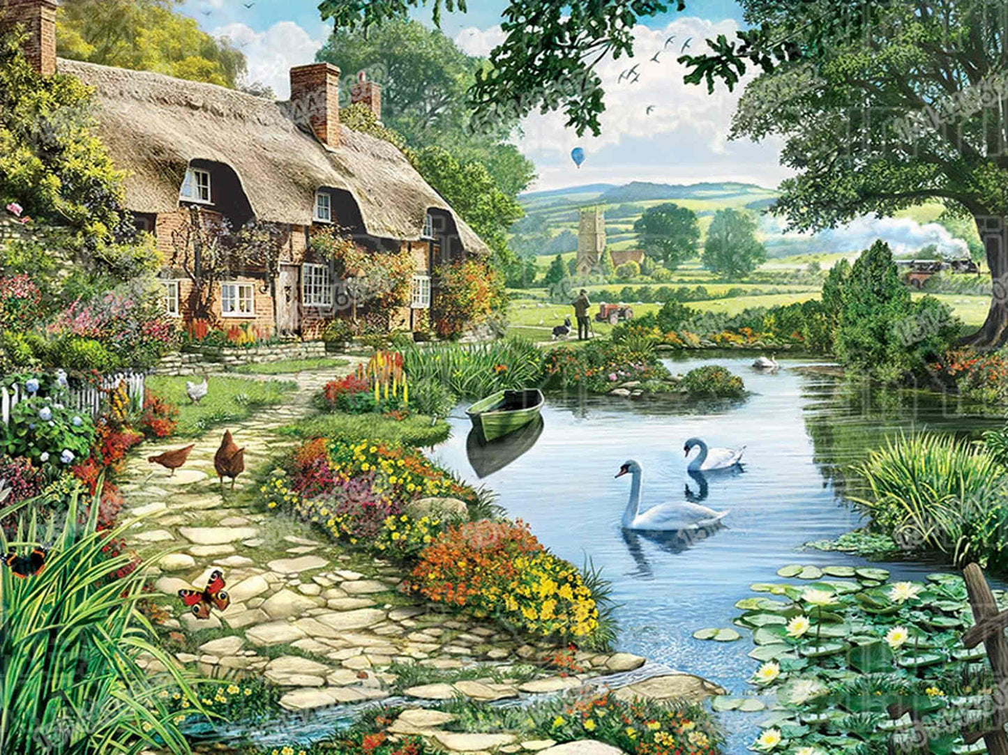 40x50cm riverside house 5d diy diamond painting full drill NO FRAME