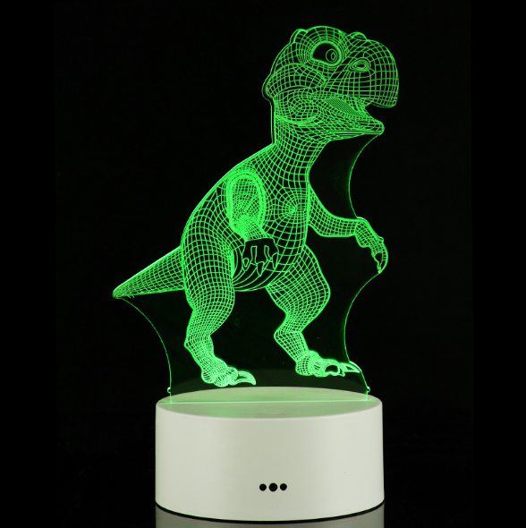 3D Colorful Charging Night Light Bedside LED Lamp Various Shapes Creative Gif-dinosaur