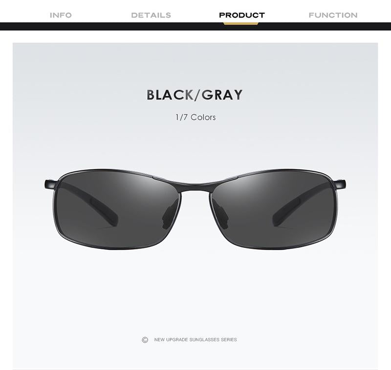 AORON Mens Polarized Sunglasses Men Classic Rectangle Sun Glasses Aluminum Leg UV400 Sunglasses Mirror Eyewear