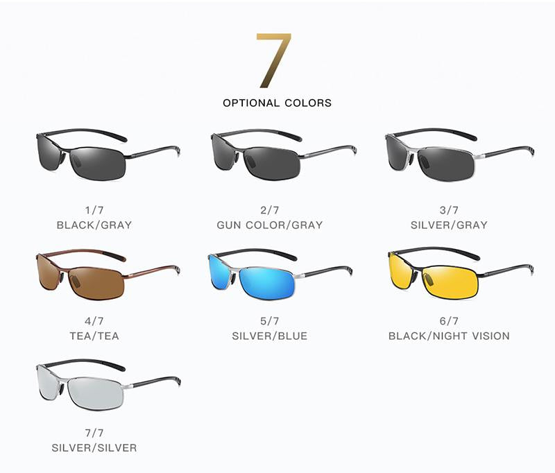 AORON Mens Polarized Sunglasses Men Classic Rectangle Sun Glasses Aluminum Leg UV400 Sunglasses Mirror Eyewear