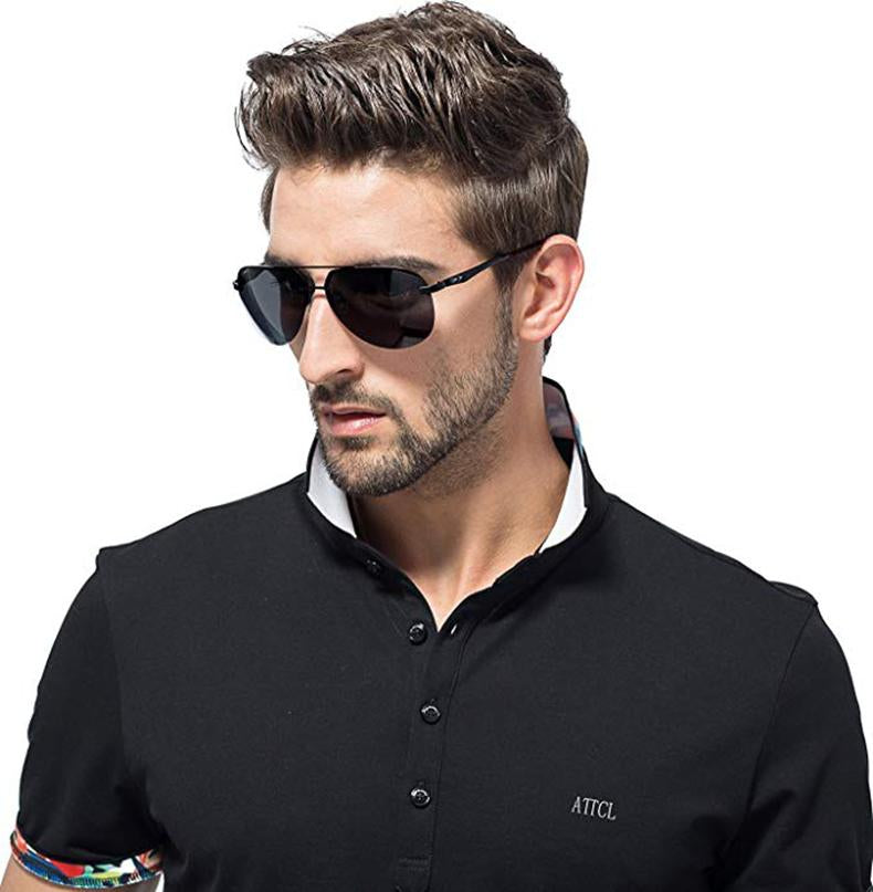 AORON Men Polarized Sunglasses Men Brand Design Sun Glasses Aluminum Leg Mirror Lens Sunglasses for Men/women