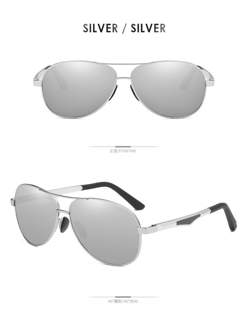 AORON Sunglasses Men Polarized Sunglasses Aluminum Leg Frame UV400 Sun Glasses Classic Pilot Mirror Sunglasses Men