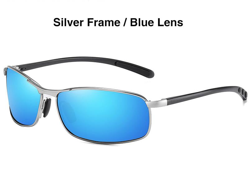 AORON Mens Polarized Sunglasses Men Classic Rectangle Sun Glasses Aluminum Leg UV400 Sunglasses Mirror Eyewear