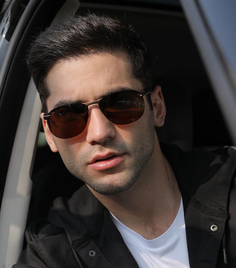 AORON New Aluminum Frame Sunglasses Men Polarized Sun Glasses Driver Driving Sunglasses UV400