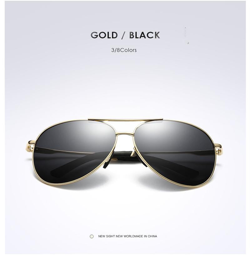 AORON New Polarized Men Sunglasses Classic Pilot Driving Sun Glasses Metal Frame Mirror Lens Sunglasses Men/Women