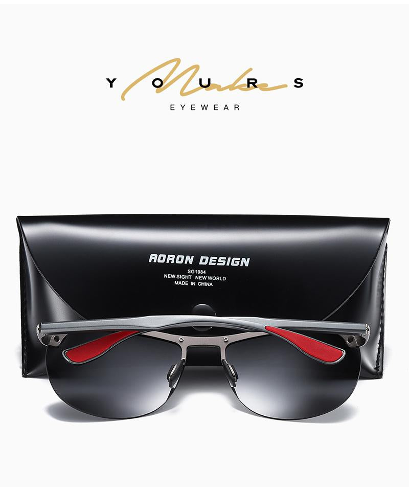 AORON New Aluminum Frame Sunglasses Men Polarized Sun Glasses Driver Driving Sunglasses UV400