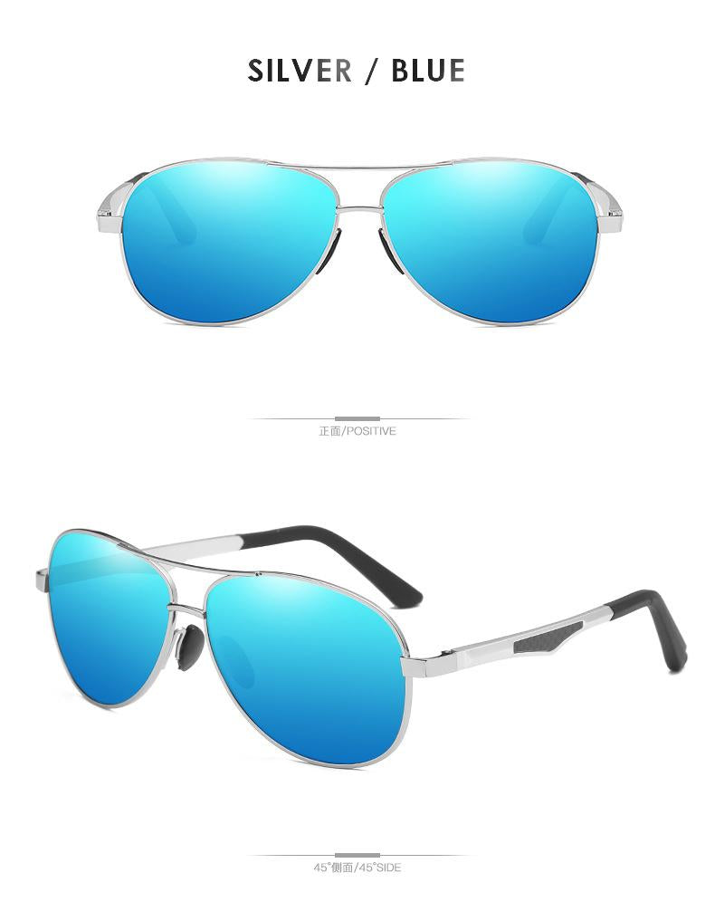 AORON Sunglasses Men Polarized Sunglasses Aluminum Leg Frame UV400 Sun Glasses Classic Pilot Mirror Sunglasses Men