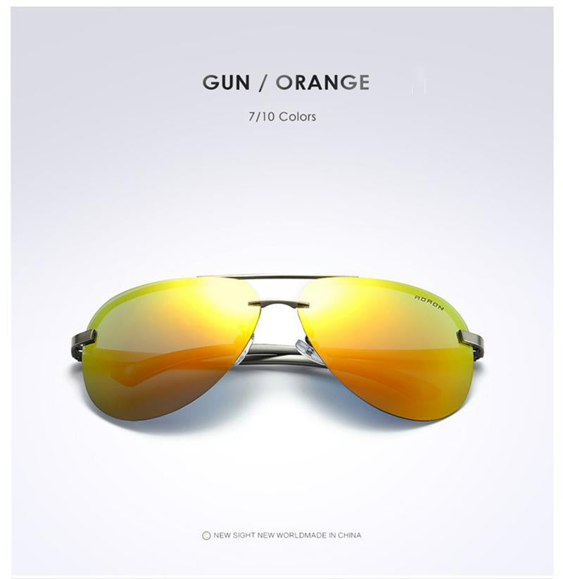 AORON Men Polarized Sunglasses Men Brand Design Sun Glasses Aluminum Leg Mirror Lens Sunglasses for Men/women