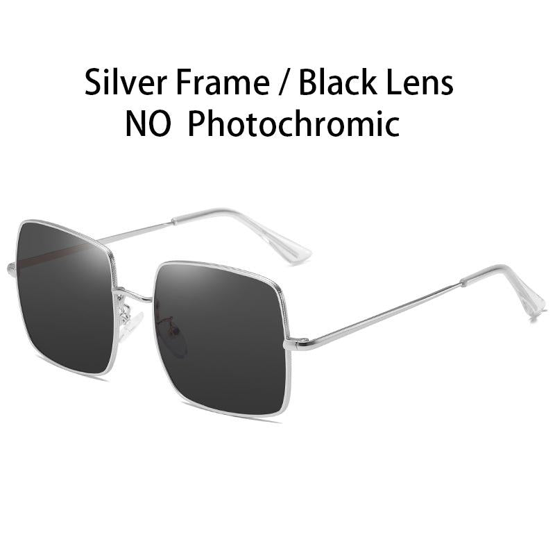 AORON Photochromic Polarized Sunglasses Women Men Fashion Large metal frame Sun Glasses Discoloration Eyewear Anti Glare