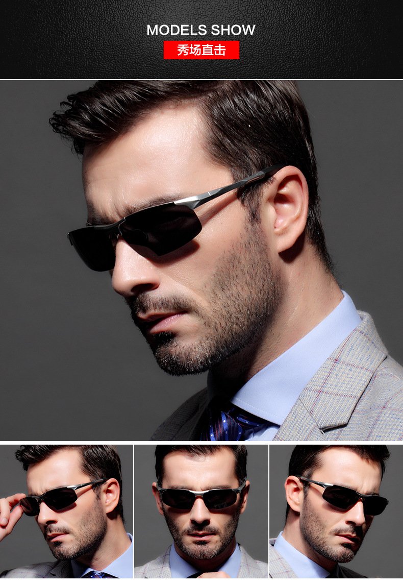 AORON Polarized Sunglasses Mens Classic Sports Driving Sun Glasses UV400 Luxury Male Aluminum Frame Sunglasses