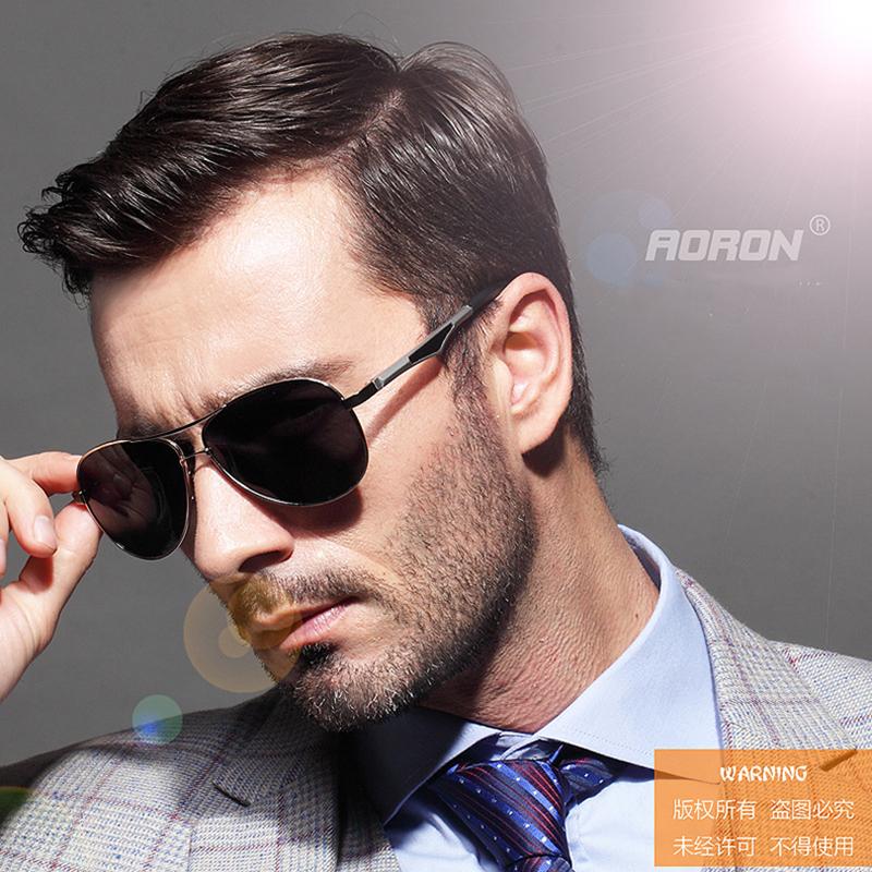 AORON Sunglasses Men Polarized Sunglasses Aluminum Leg Frame UV400 Sun Glasses Classic Pilot Mirror Sunglasses Men