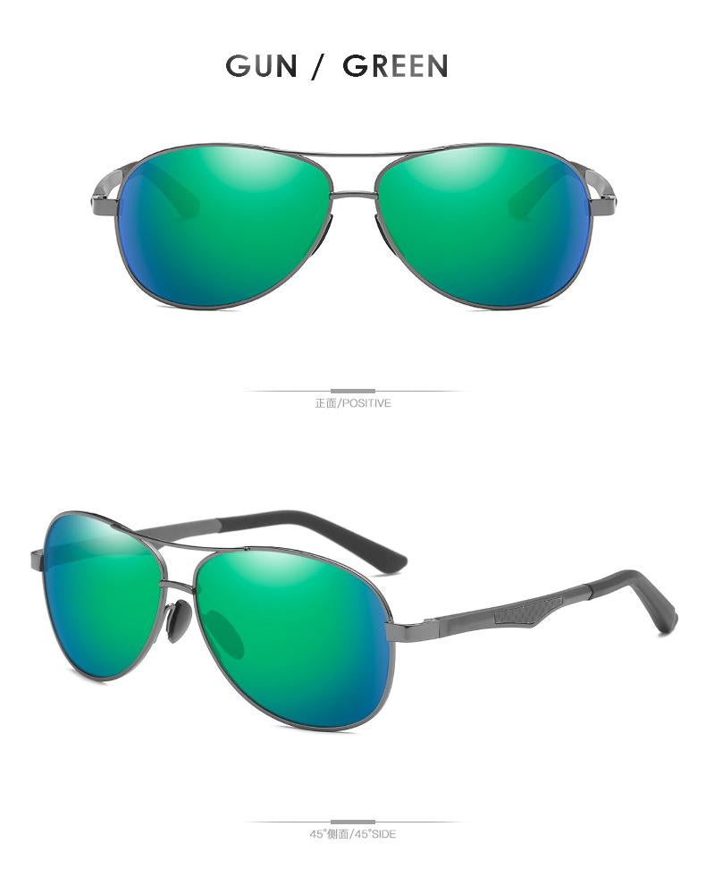 AORON Sunglasses Men Polarized Sunglasses Aluminum Leg Frame UV400 Sun Glasses Classic Pilot Mirror Sunglasses Men