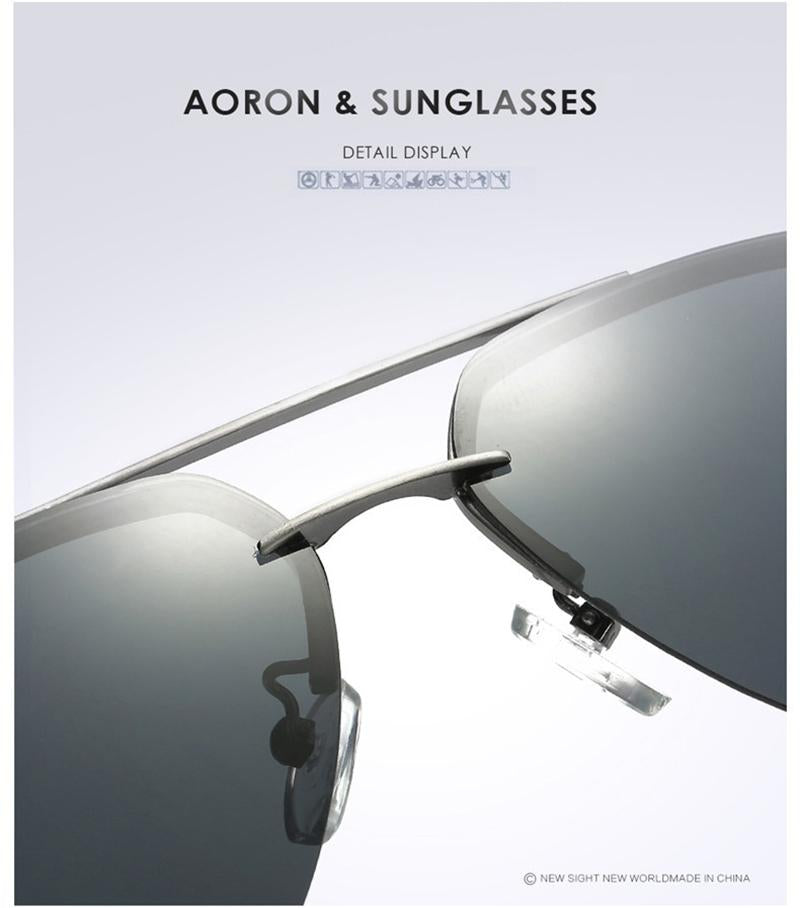AORON Men Polarized Sunglasses Men Brand Design Sun Glasses Aluminum Leg Mirror Lens Sunglasses for Men/women