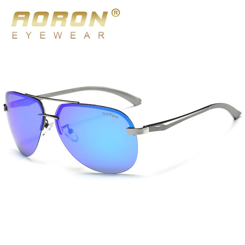 AORON Men Polarized Sunglasses Men Brand Design Sun Glasses Aluminum Leg Mirror Lens Sunglasses for Men/women