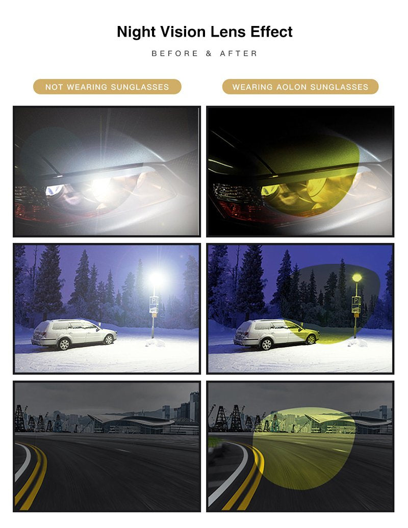 AORON New Aluminum Frame Sunglasses Men Polarized Sun Glasses Driver Driving Sunglasses UV400