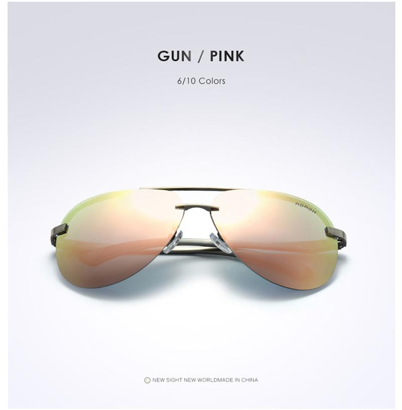 AORON Men Polarized Sunglasses Men Brand Design Sun Glasses Aluminum Leg Mirror Lens Sunglasses for Men/women