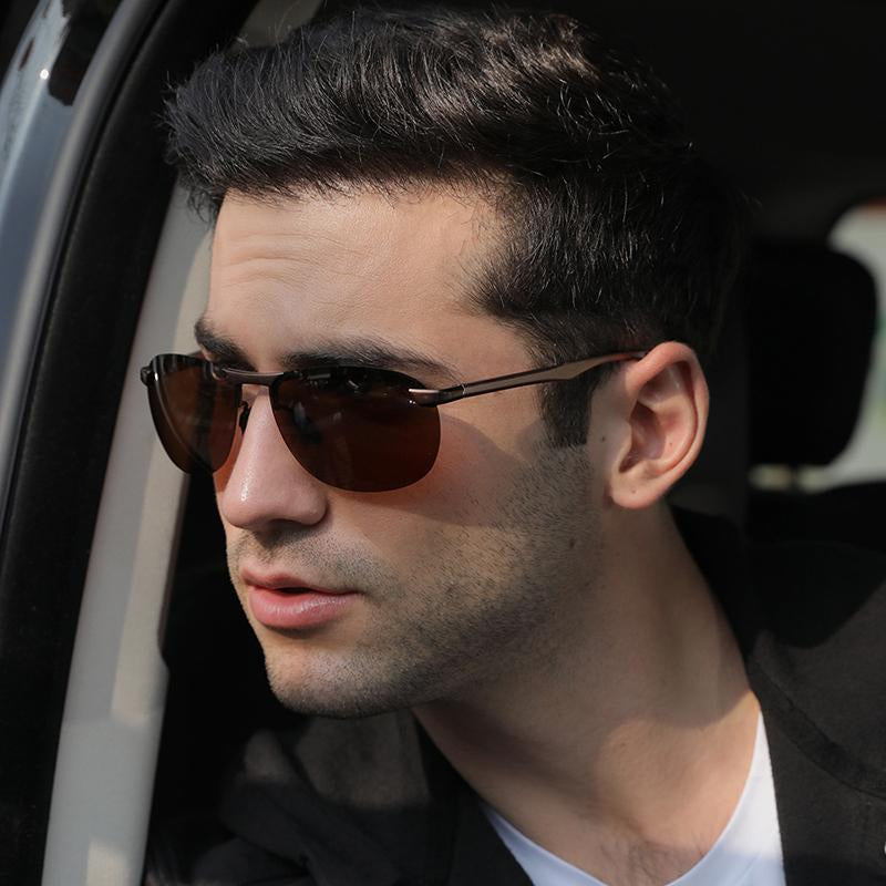 AORON New Aluminum Frame Sunglasses Men Polarized Sun Glasses Driver Driving Sunglasses UV400