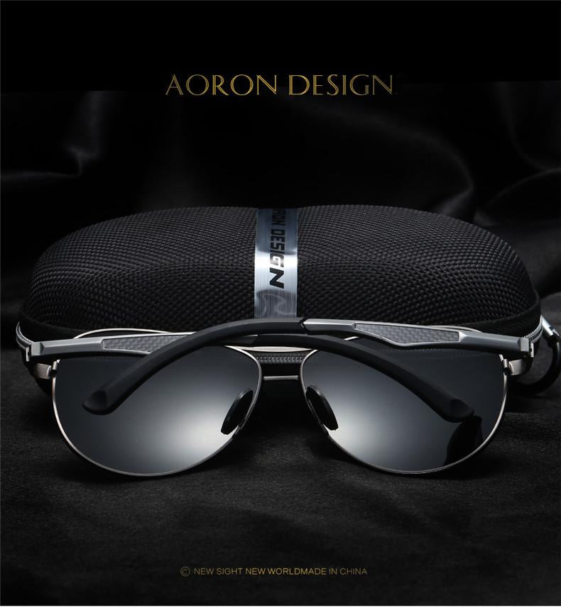 AORON Sunglasses Men Polarized Sunglasses Aluminum Leg Frame UV400 Sun Glasses Classic Pilot Mirror Sunglasses Men
