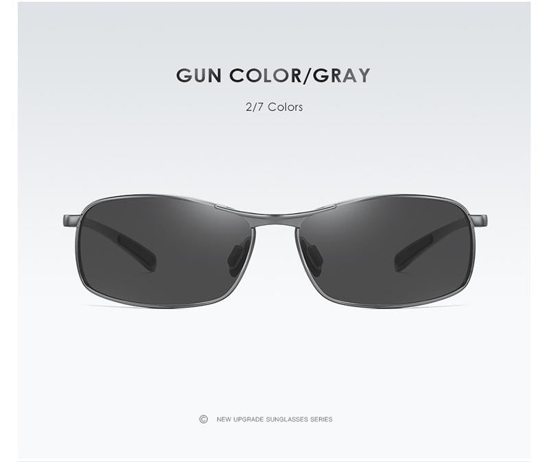 AORON Mens Polarized Sunglasses Men Classic Rectangle Sun Glasses Aluminum Leg UV400 Sunglasses Mirror Eyewear