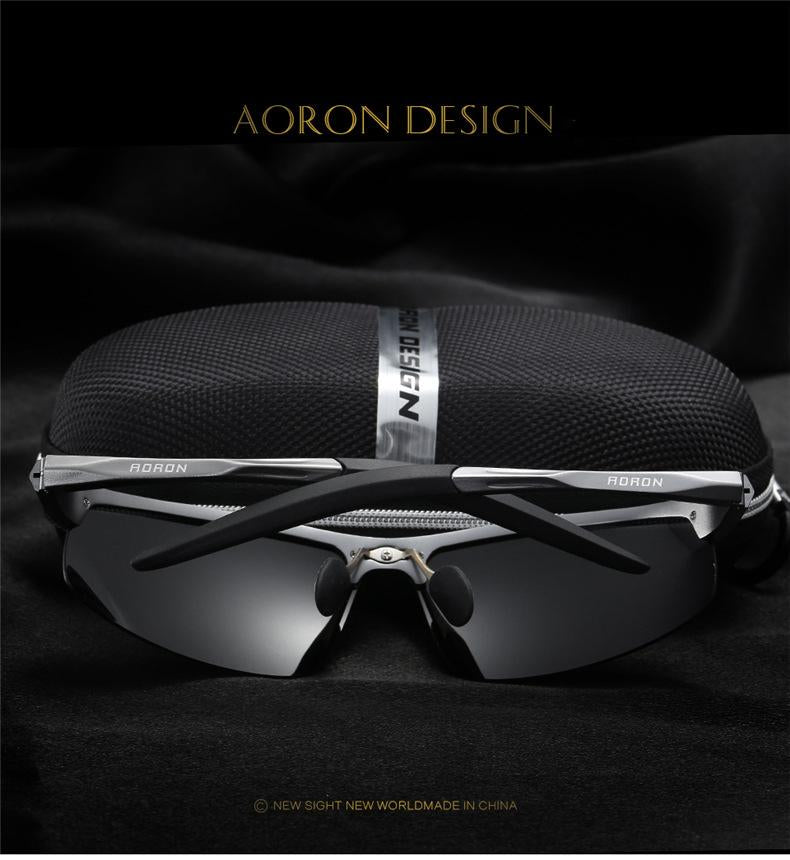 AORON Polarized Sunglasses Mens Classic Sports Driving Sun Glasses UV400 Luxury Male Aluminum Frame Sunglasses