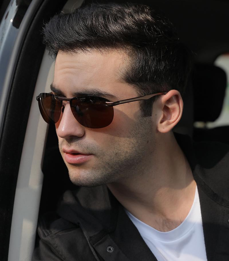 AORON New Aluminum Frame Sunglasses Men Polarized Sun Glasses Driver Driving Sunglasses UV400