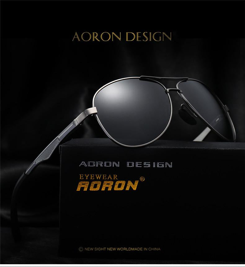AORON Sunglasses Men Polarized Sunglasses Aluminum Leg Frame UV400 Sun Glasses Classic Pilot Mirror Sunglasses Men