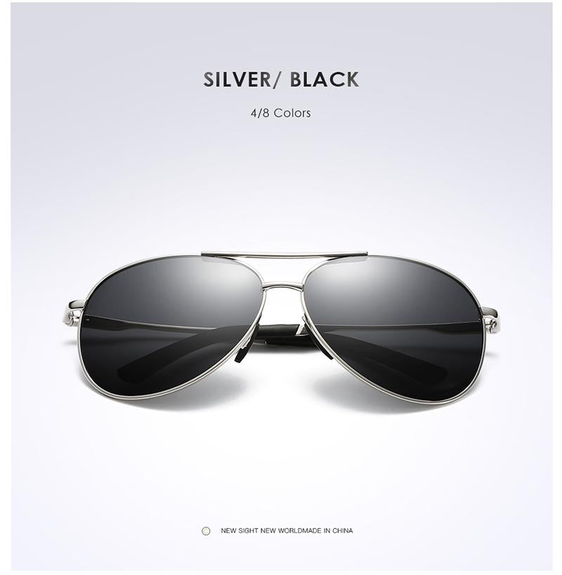 AORON New Polarized Men Sunglasses Classic Pilot Driving Sun Glasses Metal Frame Mirror Lens Sunglasses Men/Women