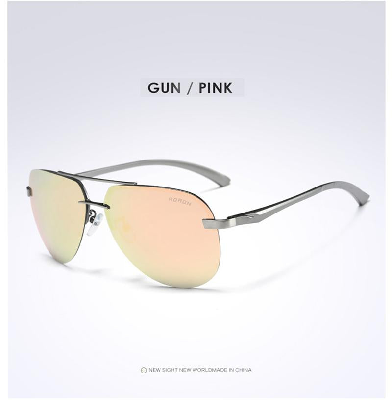 AORON Men Polarized Sunglasses Men Brand Design Sun Glasses Aluminum Leg Mirror Lens Sunglasses for Men/women
