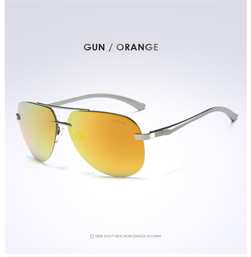 AORON Men Polarized Sunglasses Men Brand Design Sun Glasses Aluminum Leg Mirror Lens Sunglasses for Men/women