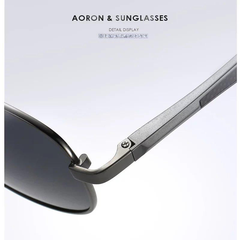 AORON Sunglasses Men Polarized Sunglasses Aluminum Leg Frame UV400 Sun Glasses Classic Pilot Mirror Sunglasses Men