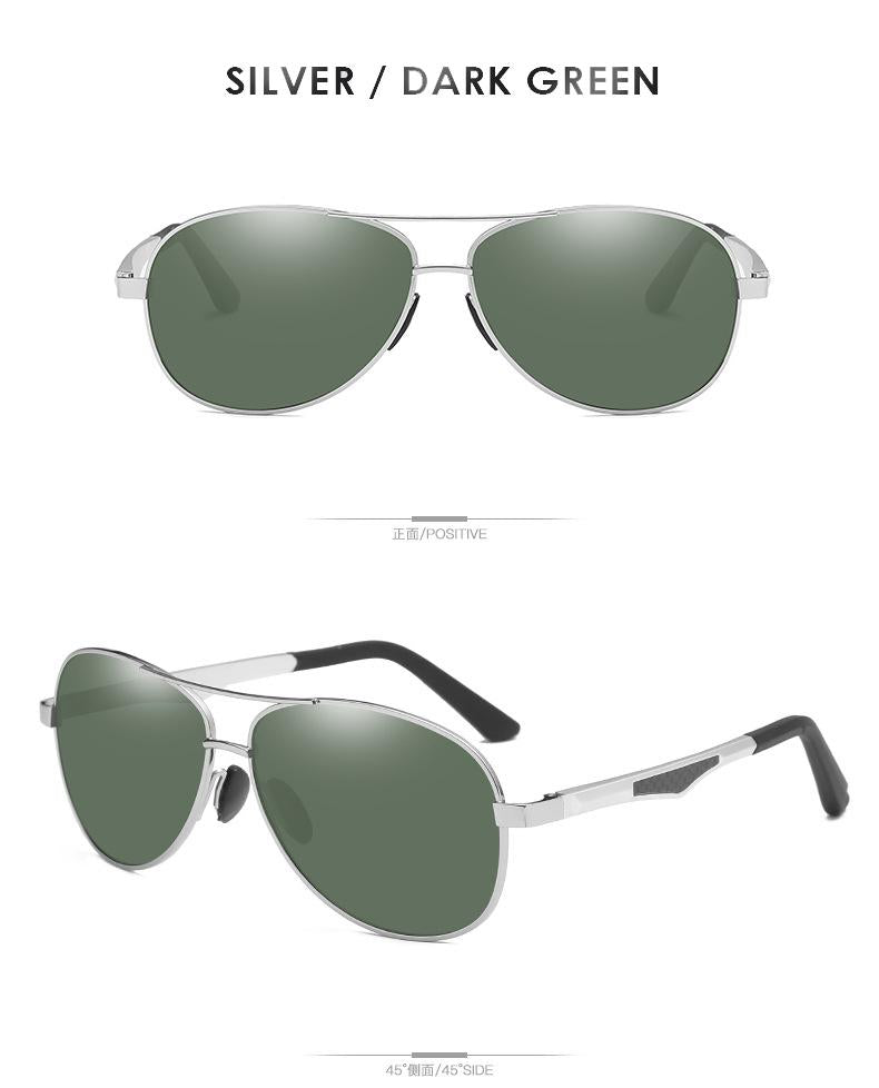 AORON Sunglasses Men Polarized Sunglasses Aluminum Leg Frame UV400 Sun Glasses Classic Pilot Mirror Sunglasses Men