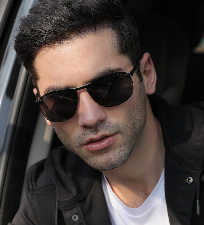 AORON New Aluminum Frame Sunglasses Men Polarized Sun Glasses Driver Driving Sunglasses UV400