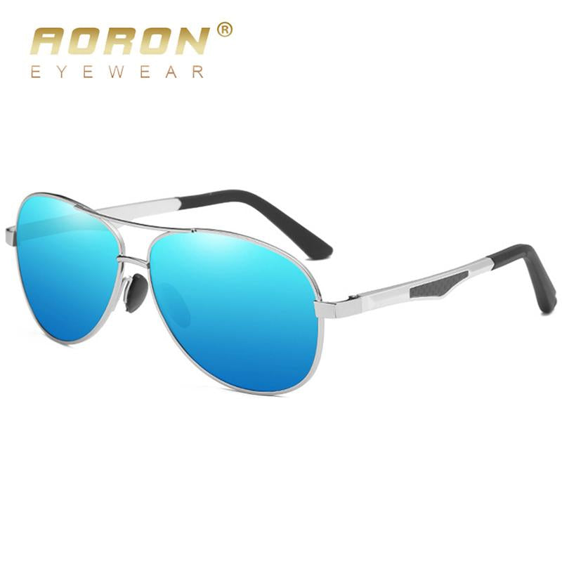 AORON Sunglasses Men Polarized Sunglasses Aluminum Leg Frame UV400 Sun Glasses Classic Pilot Mirror Sunglasses Men