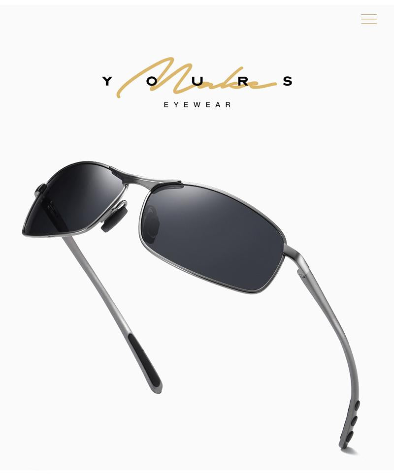 AORON Mens Polarized Sunglasses Men Classic Rectangle Sun Glasses Aluminum Leg UV400 Sunglasses Mirror Eyewear