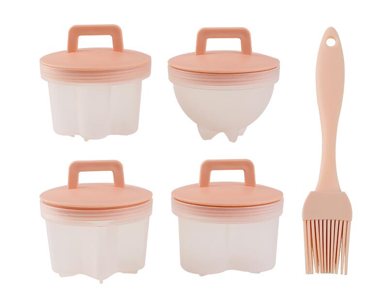 4 Pcs/Set Cute Egg Boiler Plastic Egg Poacher Set