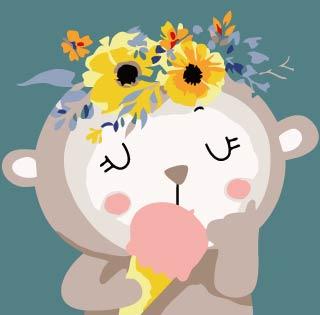 Kids with Framed DIY Oil Painting By Numbers Canvas Wall Art For Living Room 20x20CM