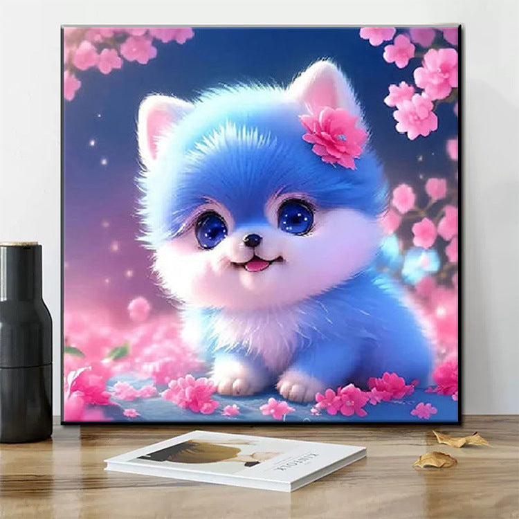 50X50CM - blue cat DIY 5D Full Diamond Painting NO FRAME round drill