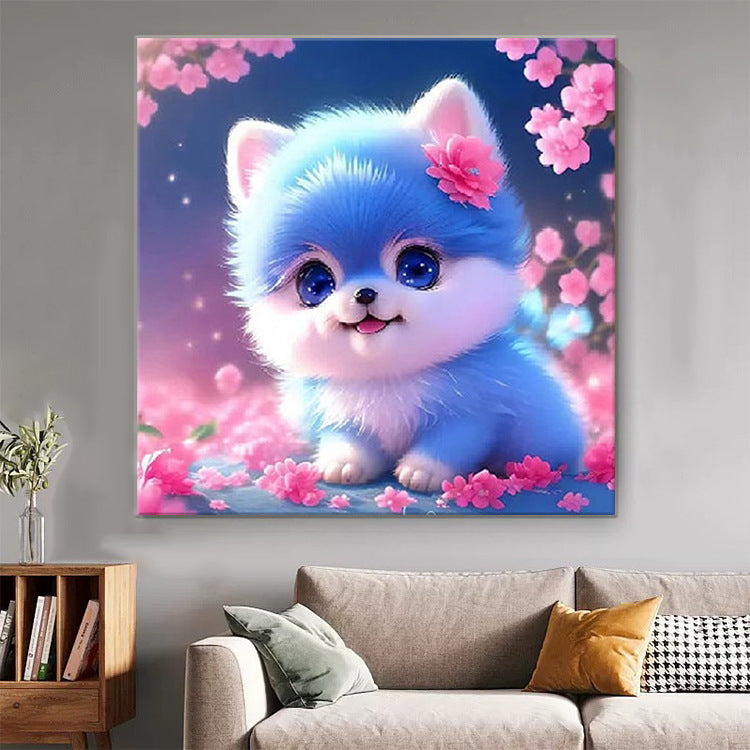 50X50CM - blue cat DIY 5D Full Diamond Painting NO FRAME round drill