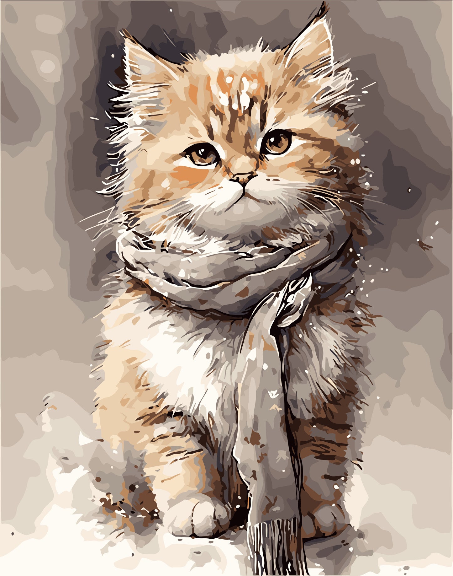 40X50CM New Cat DIY Oil Painting By Numbers
