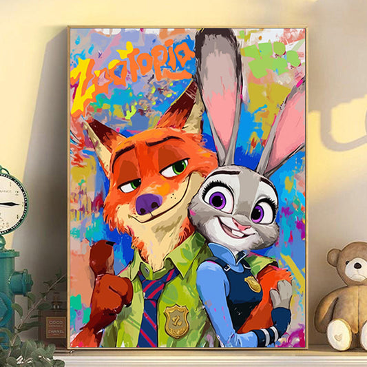 40X50CM Zootopia DIY Oil Painting By Numbers WITH Frame