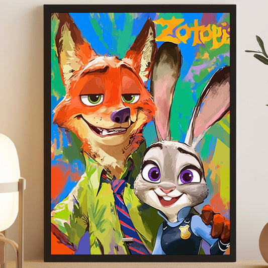 40X50CM Zootopia DIY Oil Painting By Numbers WITH Frame