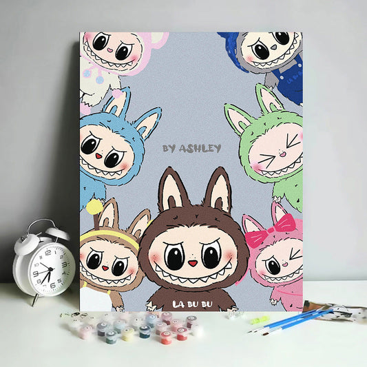 40X50CM Labubu DIY Oil Painting By Numbers WITH Frame