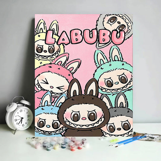 40X50CM Labubu DIY Oil Painting By Numbers WITH Frame