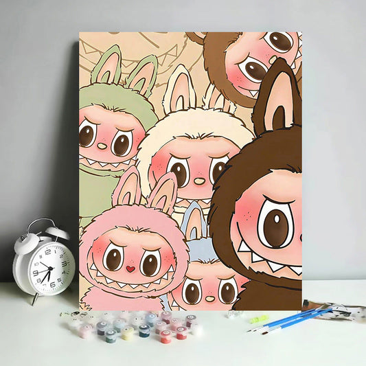 40X50CM Labubu DIY Oil Painting By Numbers WITH Frame
