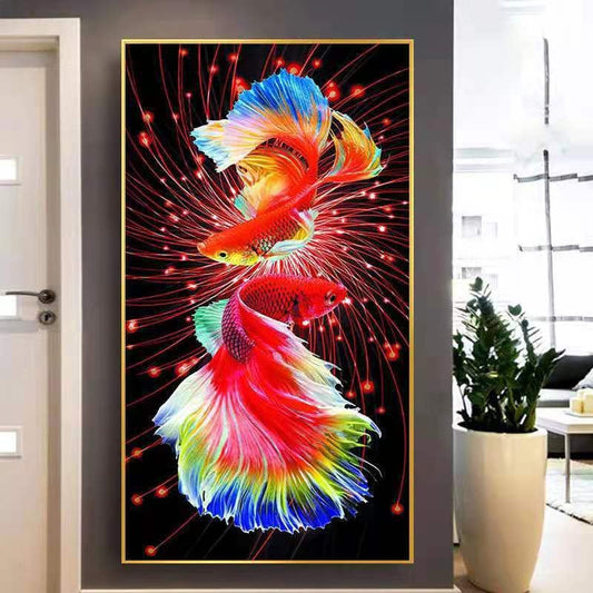 60X100CM Fish DIY 5D Full Diamond Painting NO Frame