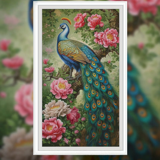 65X120CM Flower Peacock DIY Cross Stitch Kits Full Range of Embroidery 11CT 3 Strands NO Frame
