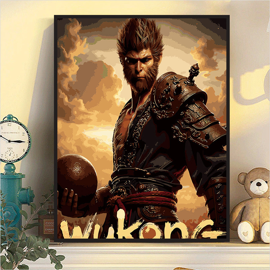 40X50CM Black·WuKong DIY Oil Painting By Numbers