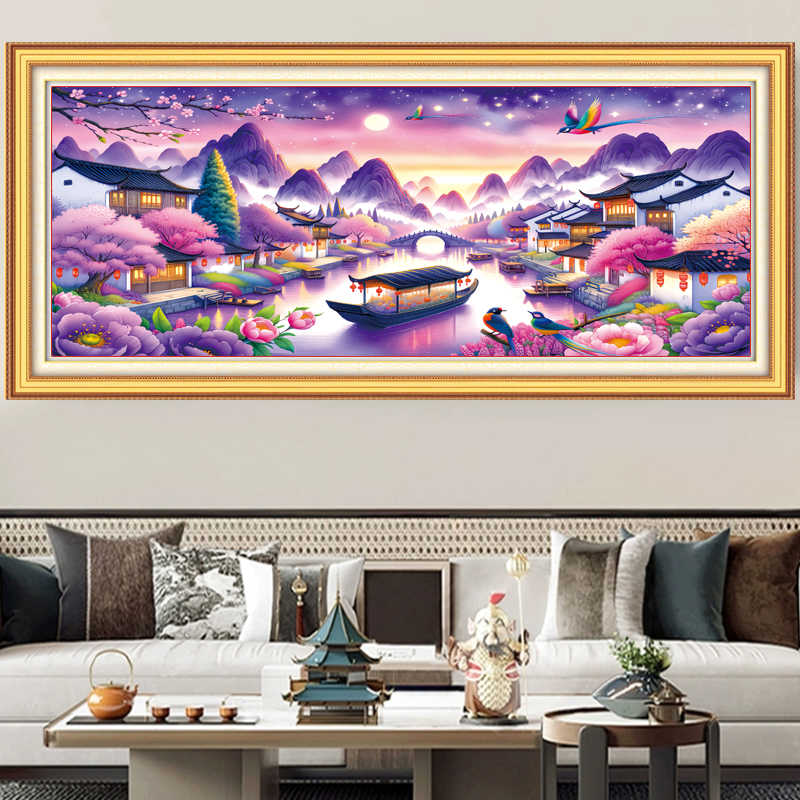 60X150CM Landscape DIY Cross Stitch Kits 9CT 4 Strands NO Frame