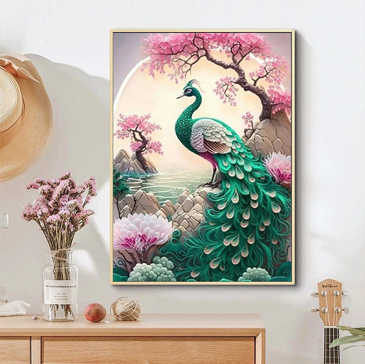 60X80CM - Peacock DIY 5D Full Diamond Painting NO Frame